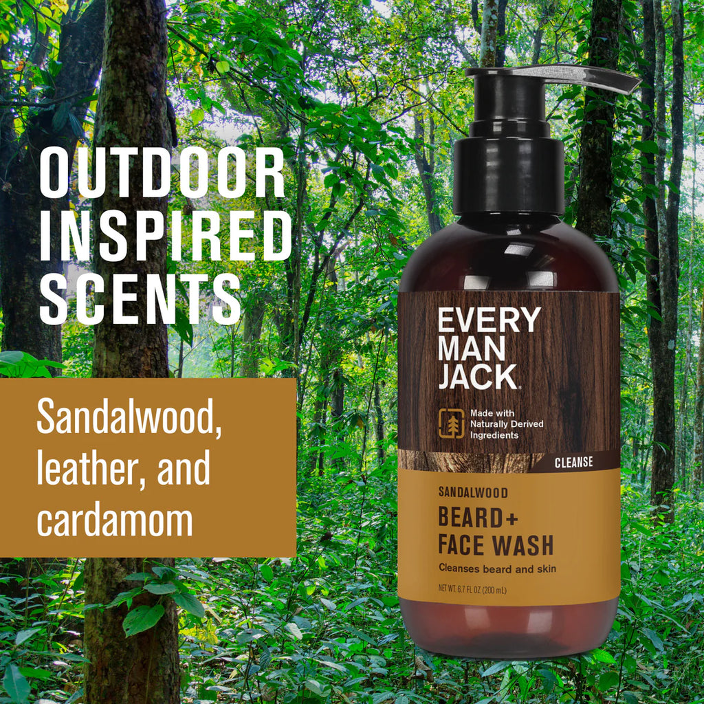 Every Man Jack Beard + Face Wash – Sandalwood - 200 mL