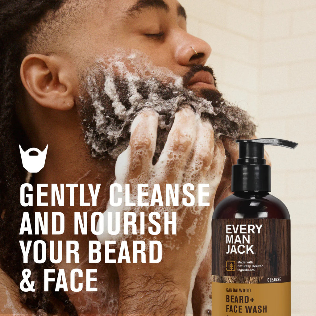 Every Man Jack Beard + Face Wash – Sandalwood - 200 mL