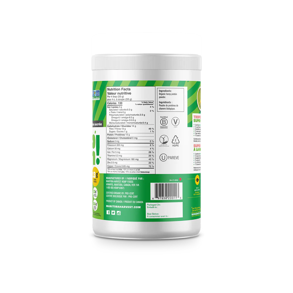 Manitoba Harvest Hemp Yeah! Max Fibre Unsweetened - 454 g