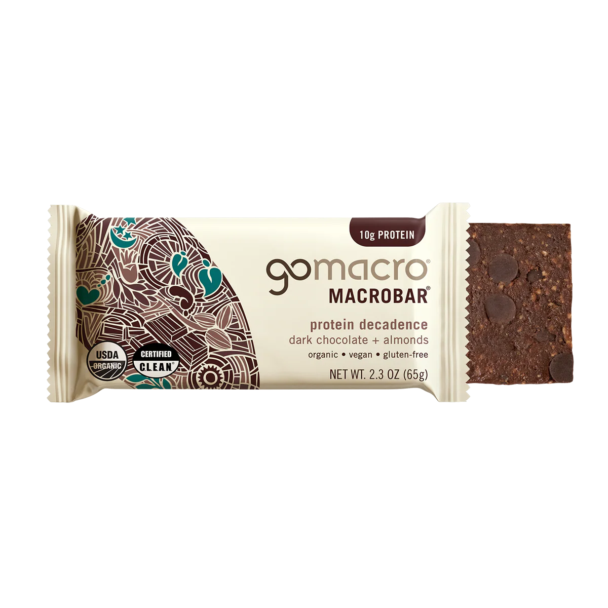 GoMacro Dark Chocolate + Almonds MacroBar – 65g Bar