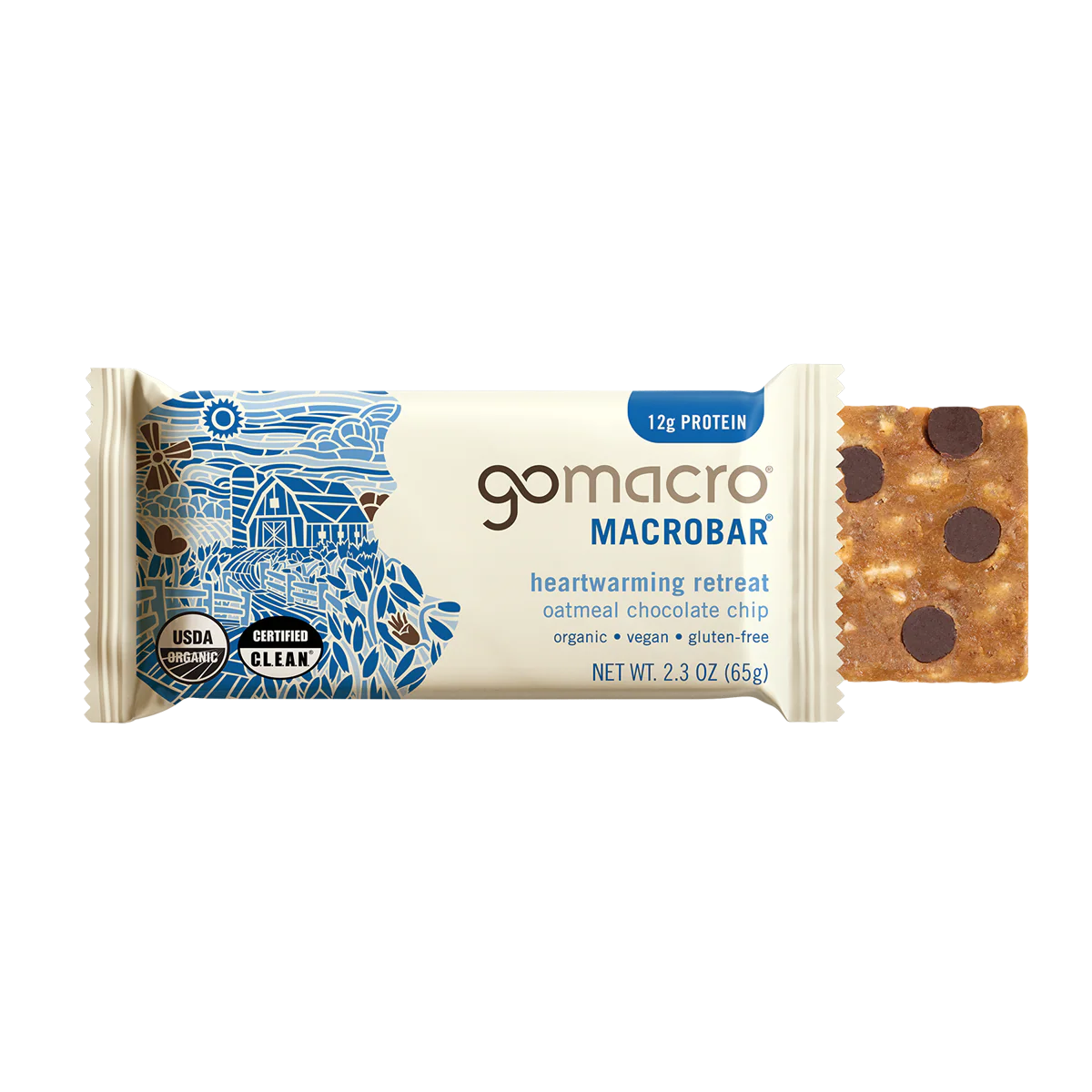 GoMacro Oatmeal Chocolate Chip MacroBar – 65g Bar