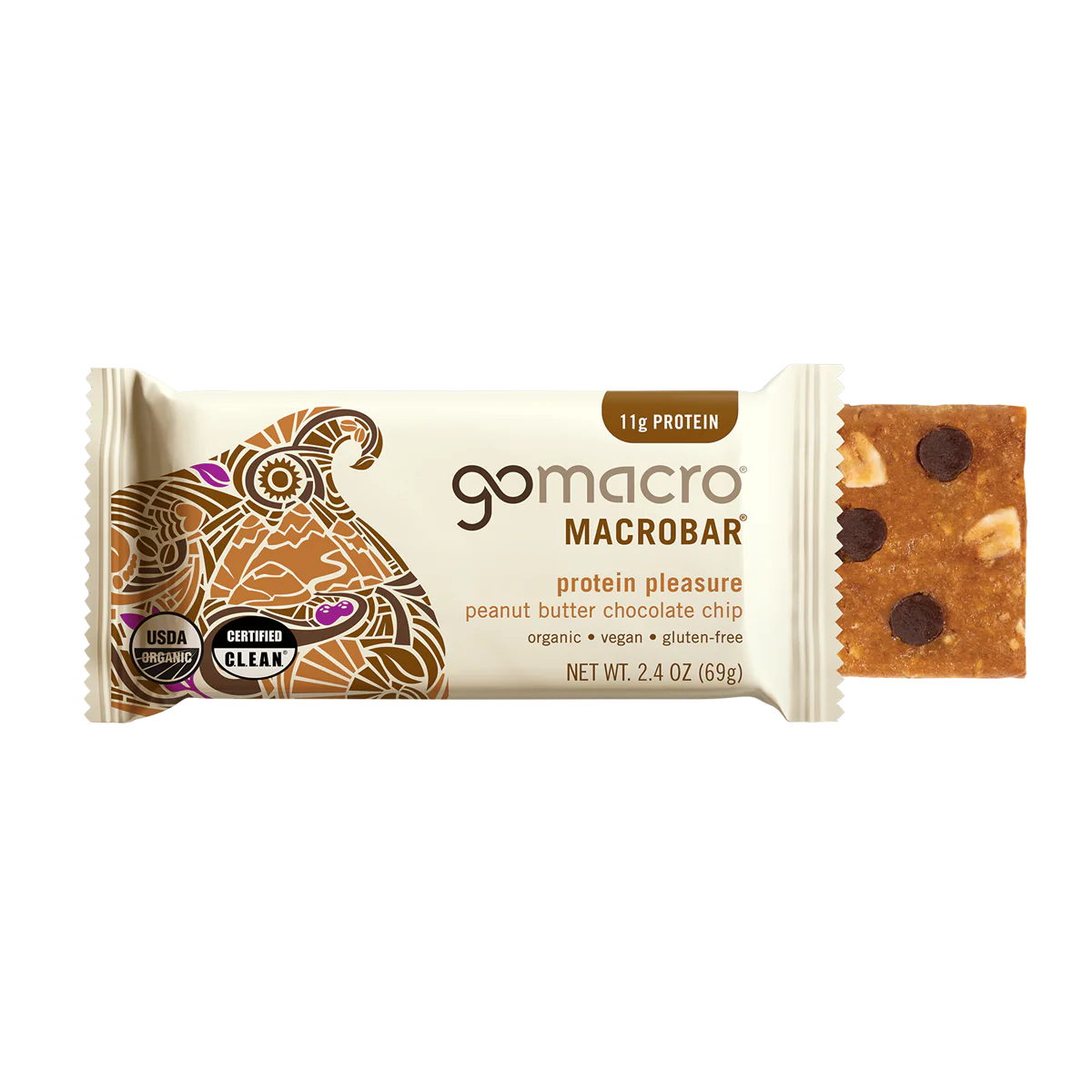GoMacro Peanut Butter Chocolate Chip MacroBar – 65g Bar