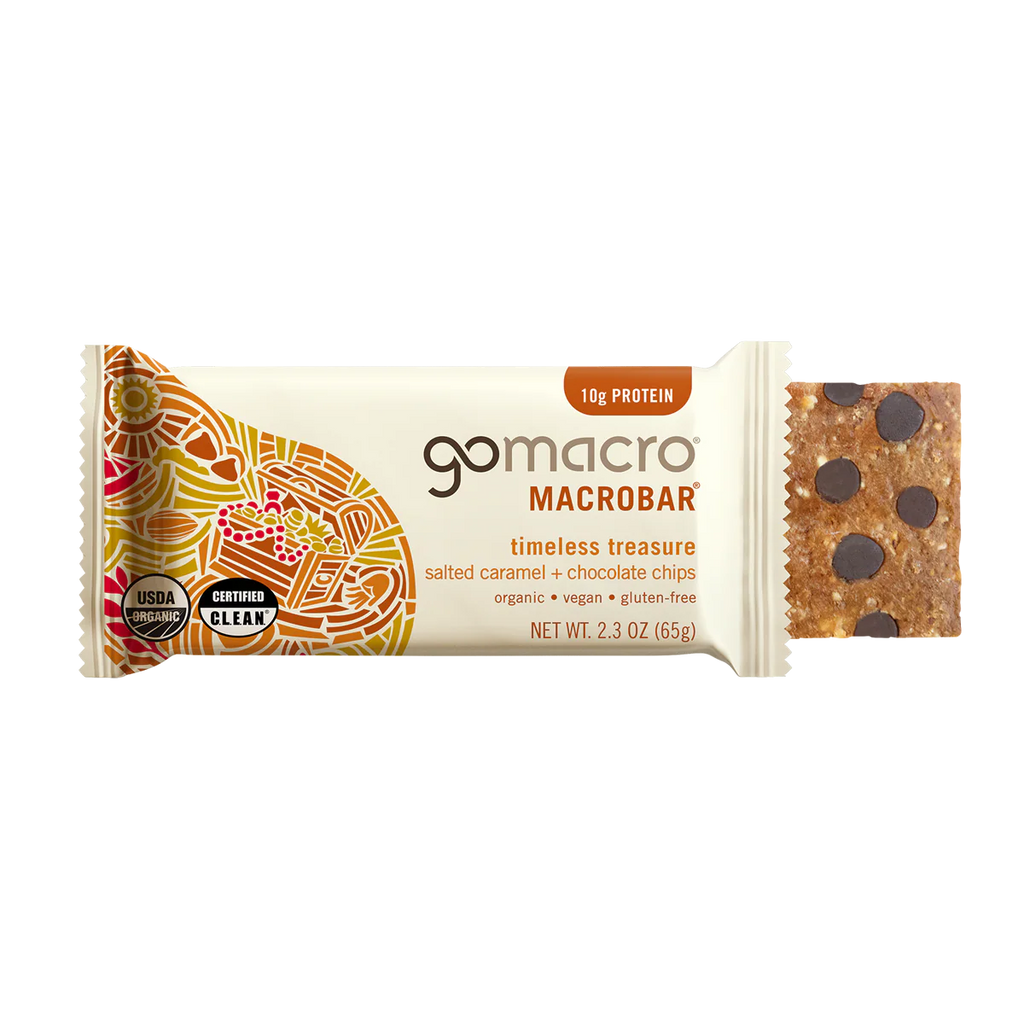 GoMacro Salted Caramel + Chocolate Chips MacroBar – 65g Bar