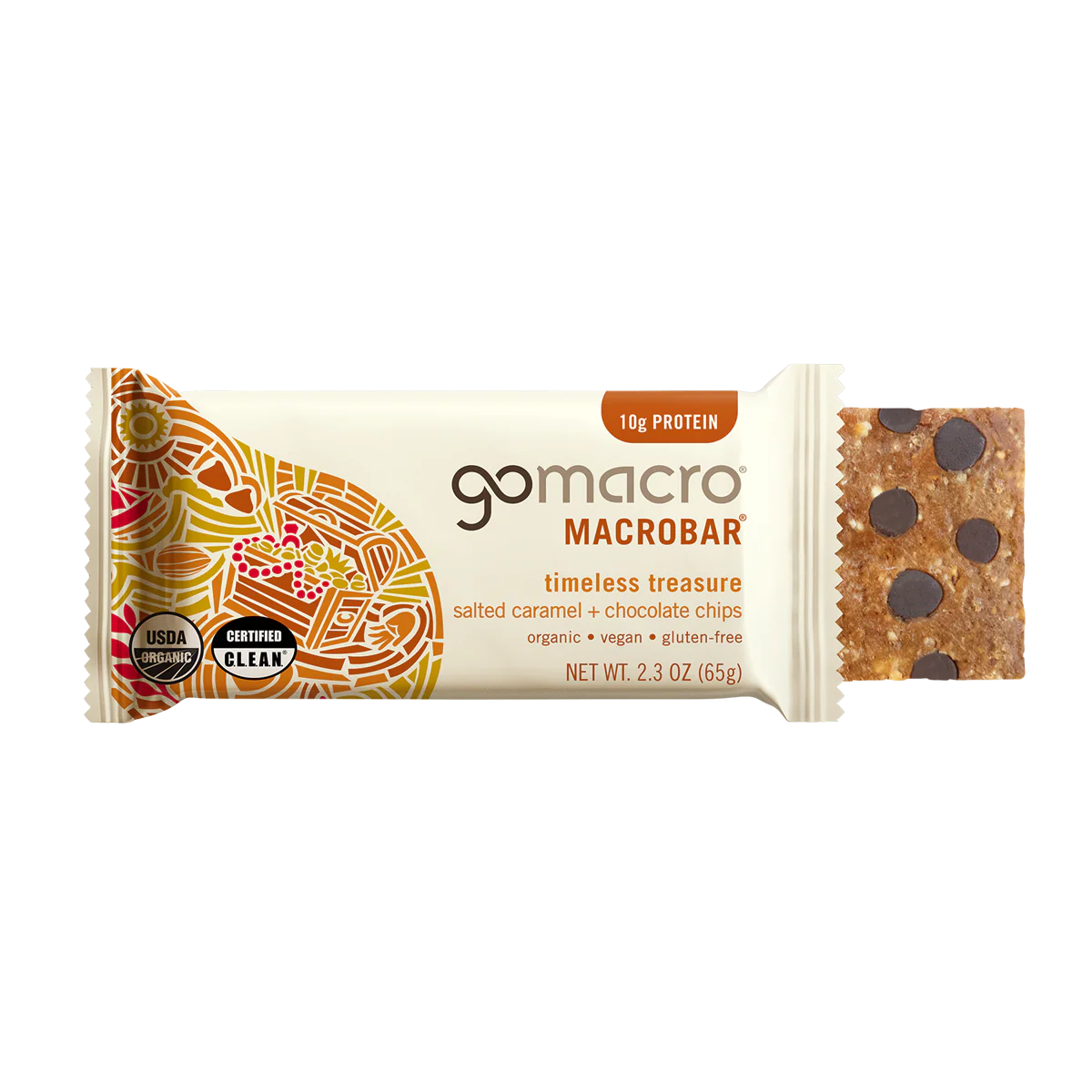 GoMacro Salted Caramel + Chocolate Chips MacroBar – 65g Bar