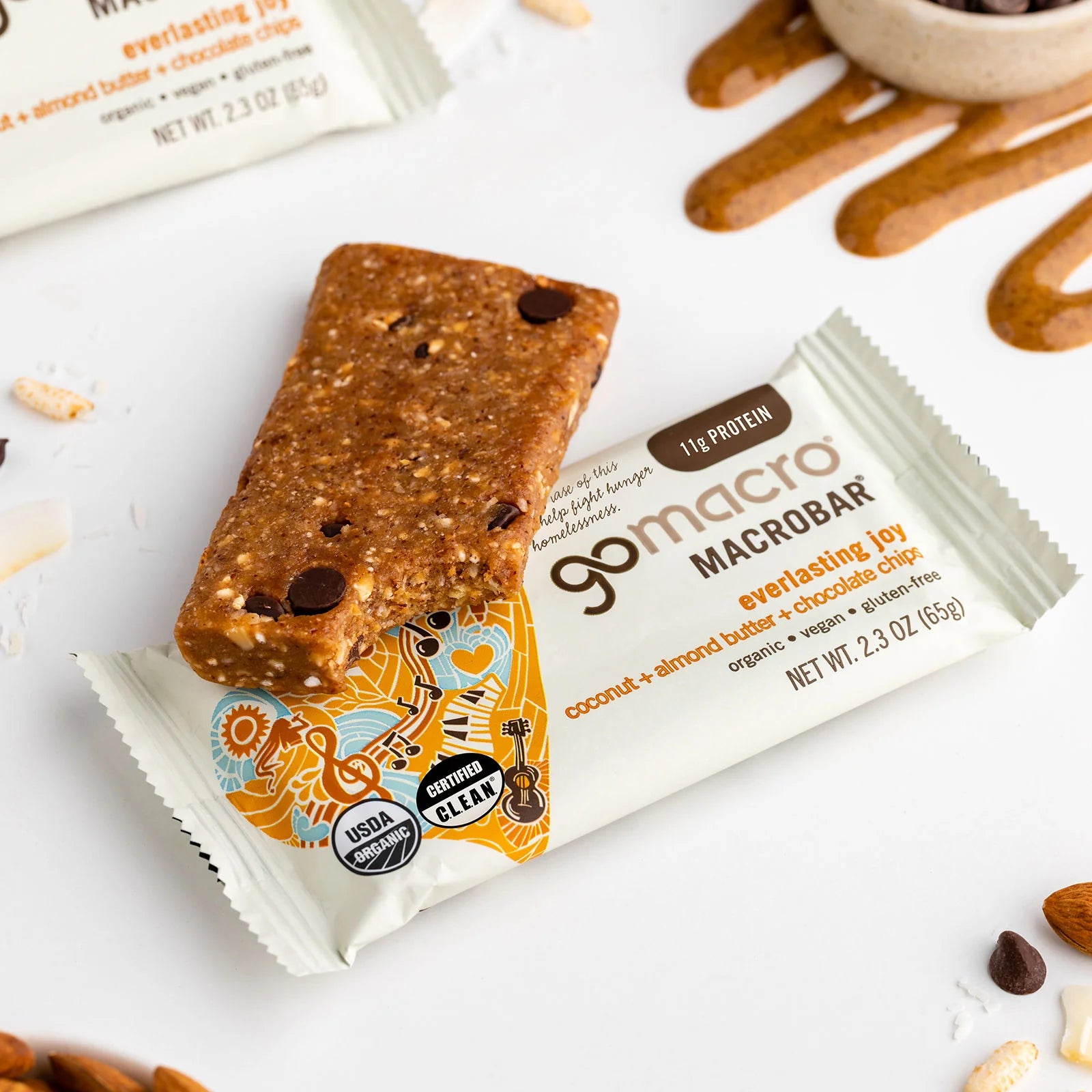GoMacro Coconut + Almond Butter + Chocolate Chips MacroBar – 65g Bar