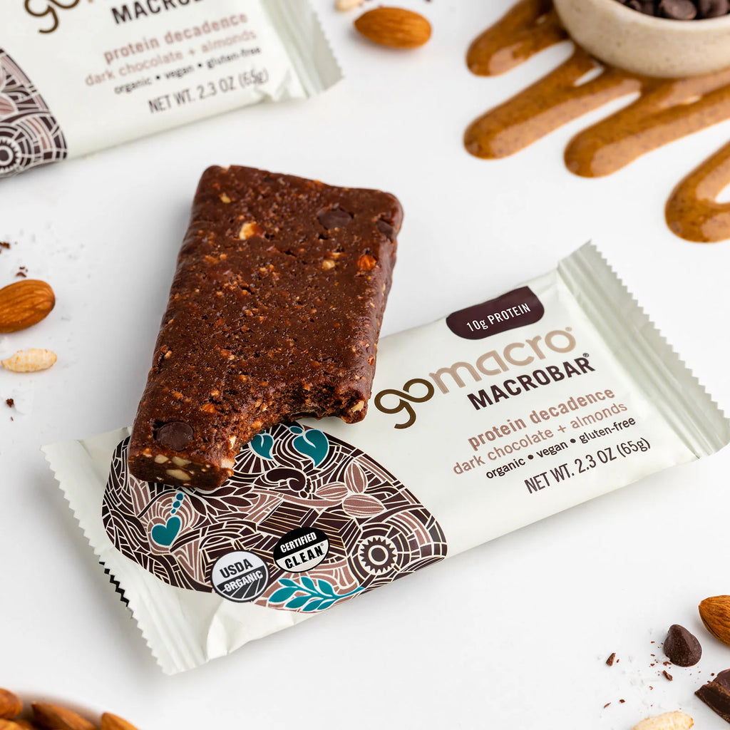 GoMacro Dark Chocolate + Almonds MacroBar – 65g Bar