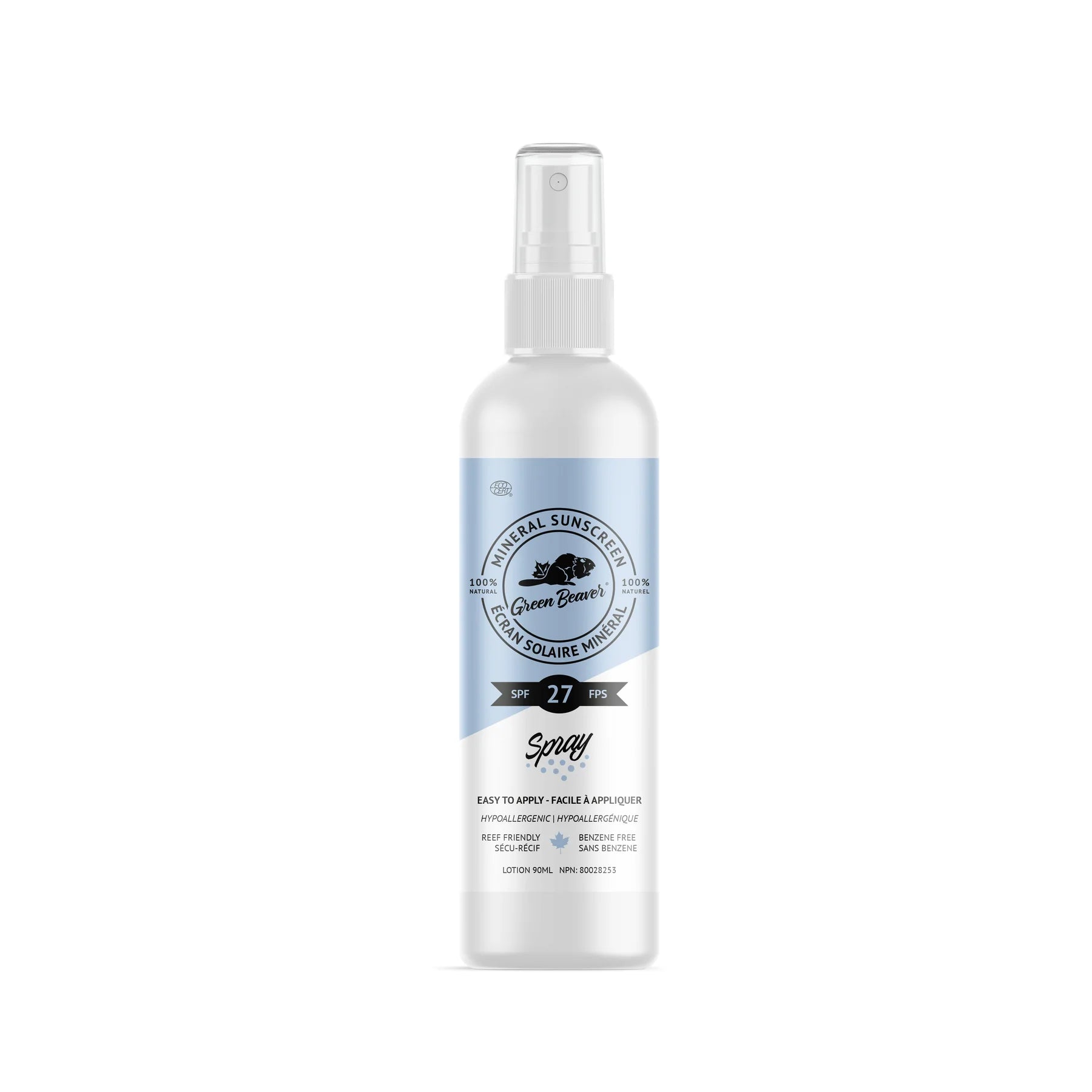 Green Beaver Mineral Sunscreen SPF 27 Spray – 90 mL