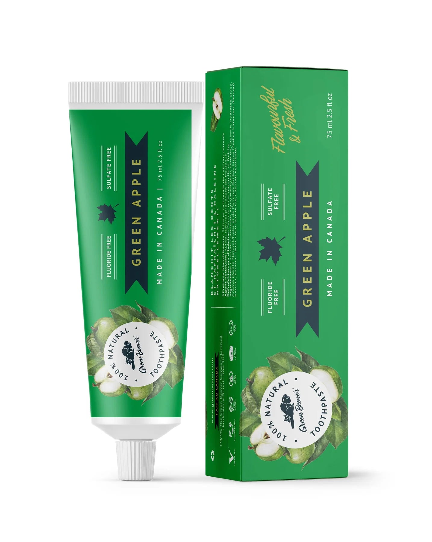 Green Beaver Natural Toothpaste – Green Apple 75 mL