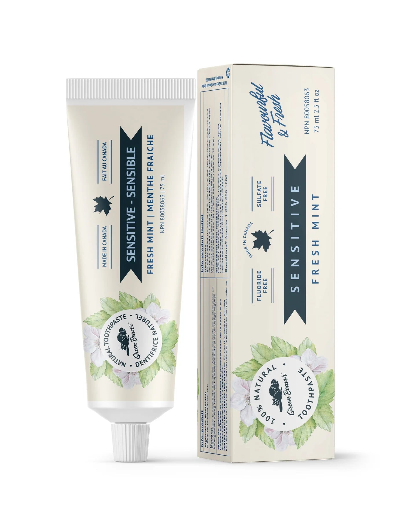Green Beaver Natural Toothpaste – Sensitive Teeth 75 mL