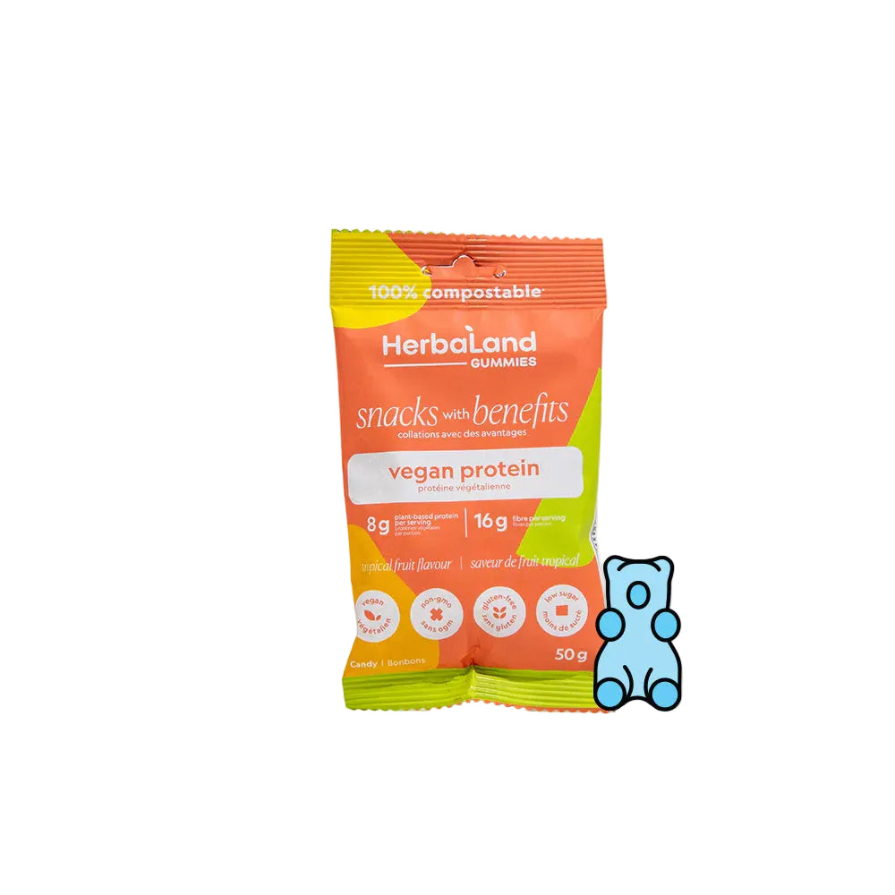 Herbaland Tropical Fruit Protein Snacks with Benefits Gummies – 50g