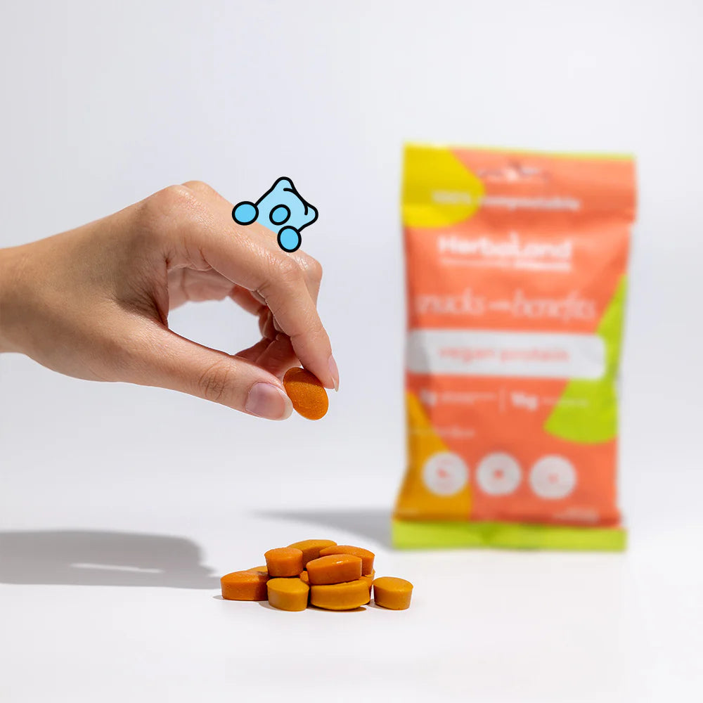 Herbaland Tropical Fruit Protein Snacks with Benefits Gummies – 50g