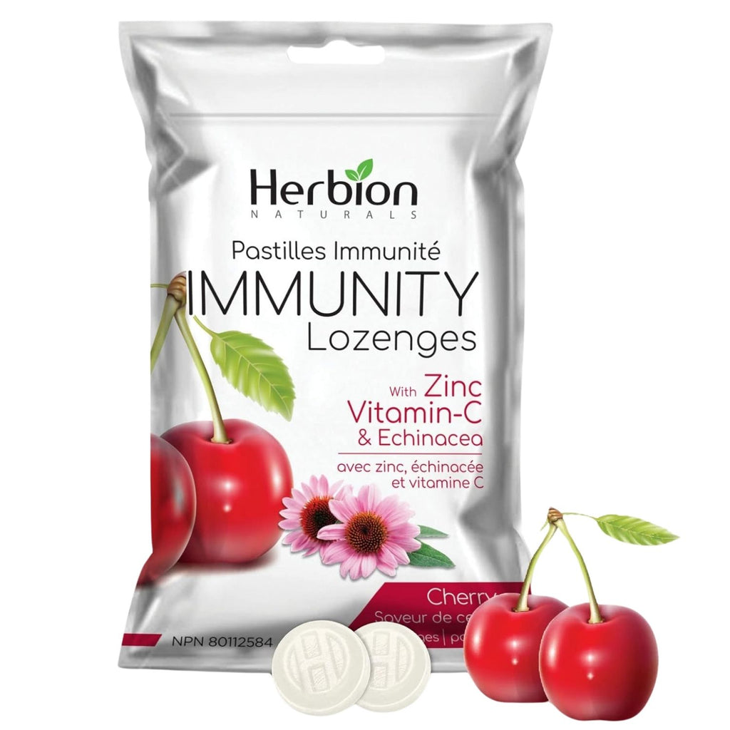 Herbion Naturals Immunity Lozenges with Zinc, Vit C & Echinacea – Cherry 25 Lozenges