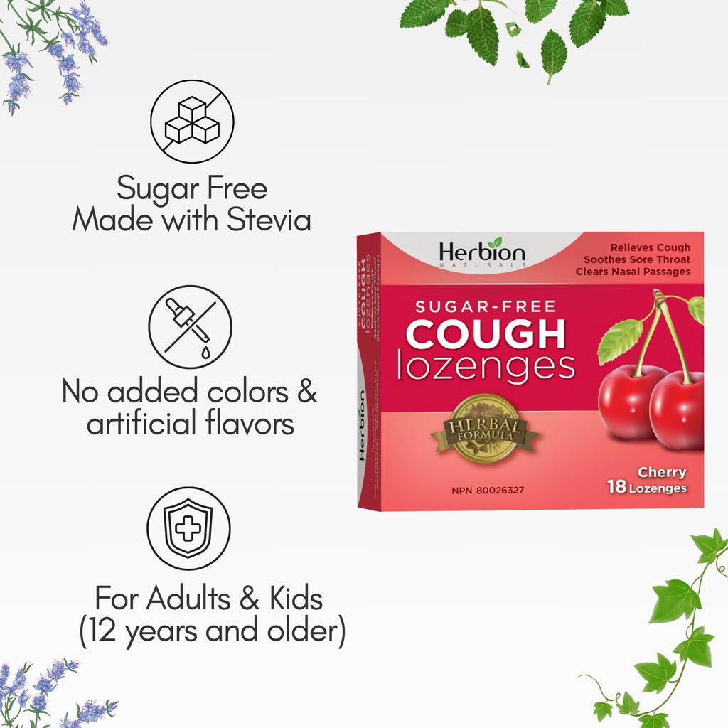 Herbion Natural Sugar-Free Cherry Lozenges – 18 Count