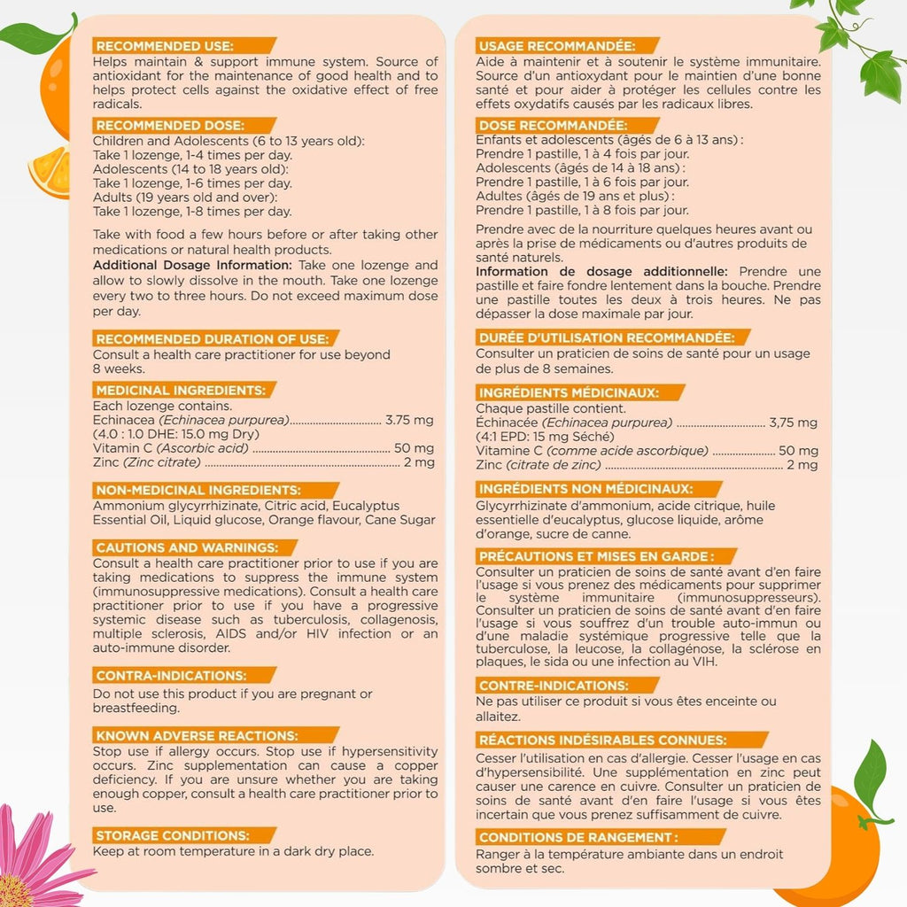 Herbion Naturals Immunity Lozenges with Zinc, Vit C & Echinacea – Orange - 25
