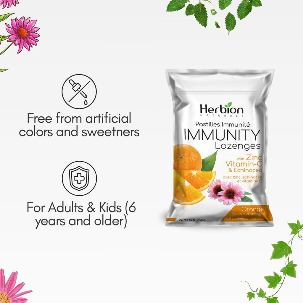 Herbion Naturals Immunity Lozenges with Zinc, Vit C & Echinacea – Orange - 25