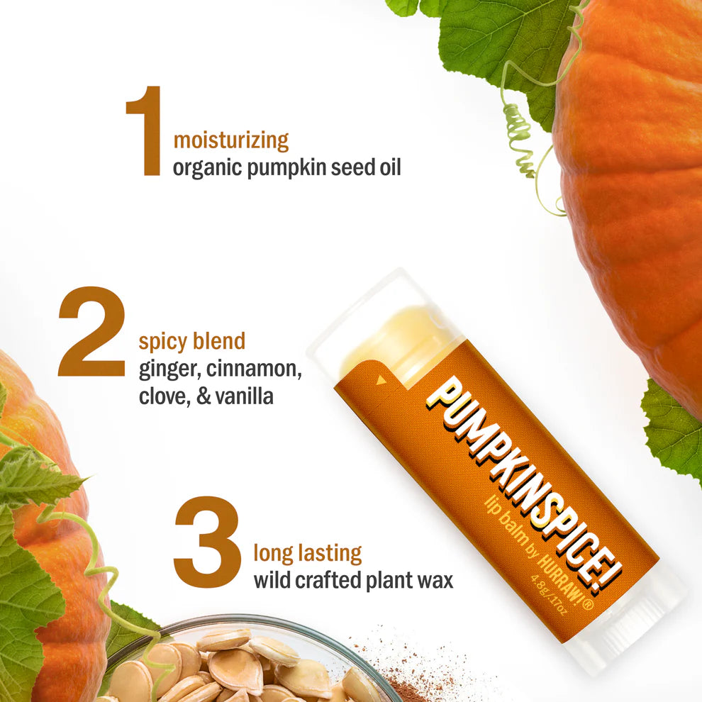 Hurraw! Pumpkin Spice Lip Balm – 4.8g