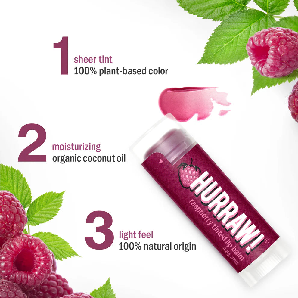 Hurraw! Raspberry Tinted Lip Balm – 4.8g