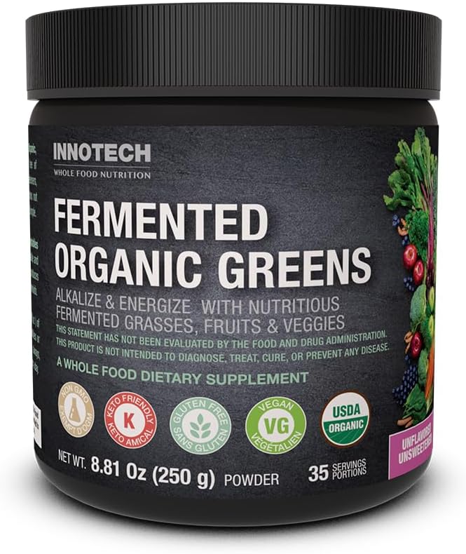Innotech Fermented Organic Greens - 250 g Powder