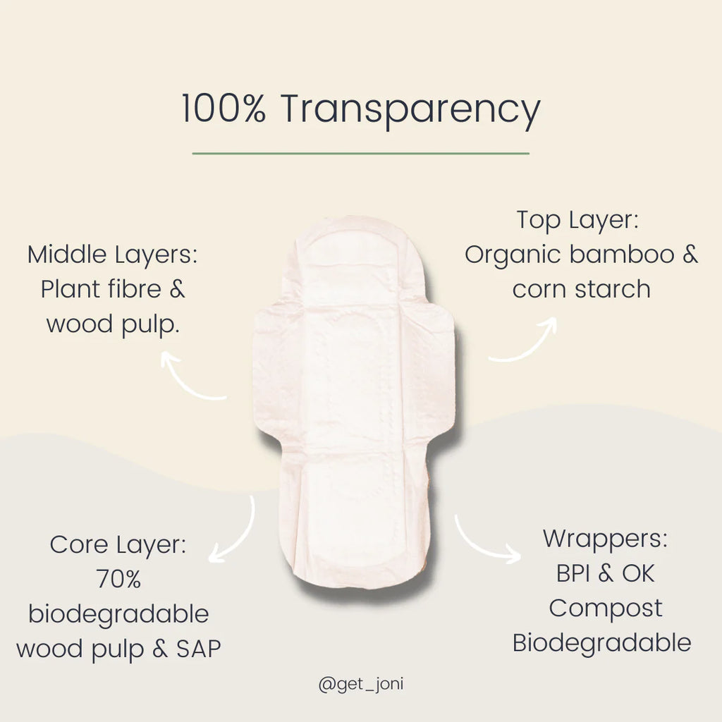 Joni Organic Bamboo Overnight Pads – 6 Pads