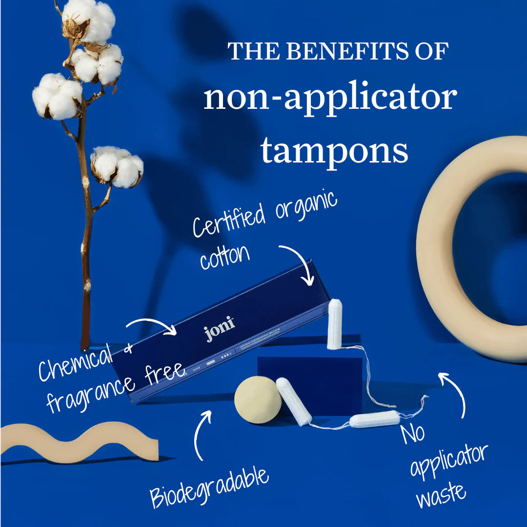 Joni Organic Cotton Super Tampons – Non-Applicator 16 Tampons