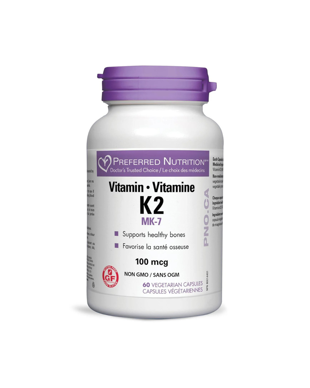 Preferred Nutrition Vitamin K2 100 mcg - 60 Veg Capsules
