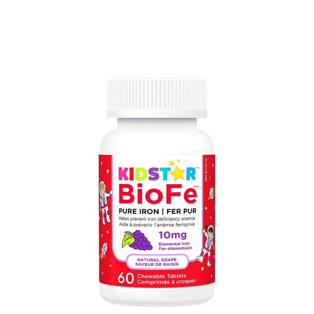 KidStar BioFe Pure Iron Chewable Grape - 10 mg - 60 Tablets