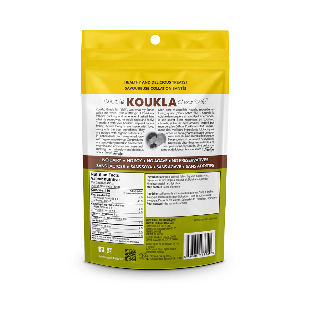 Koukla Delights Matcha Cacao Nibs Macaroons – 150g