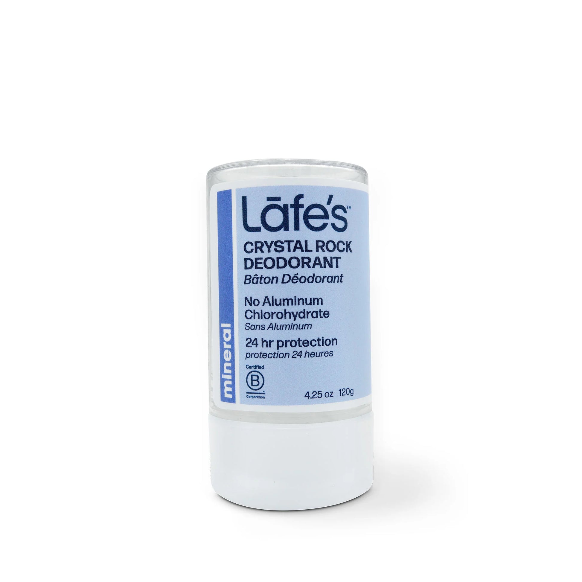 Lafe’s Crystal Rock Mineral Salt Deodorant Stick – 120g