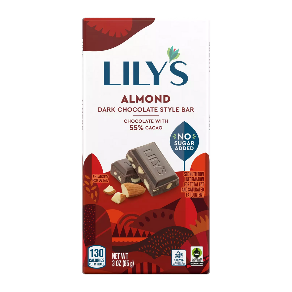 Lily’s Almond Dark Chocolate Style Bar – 85g (3 oz)