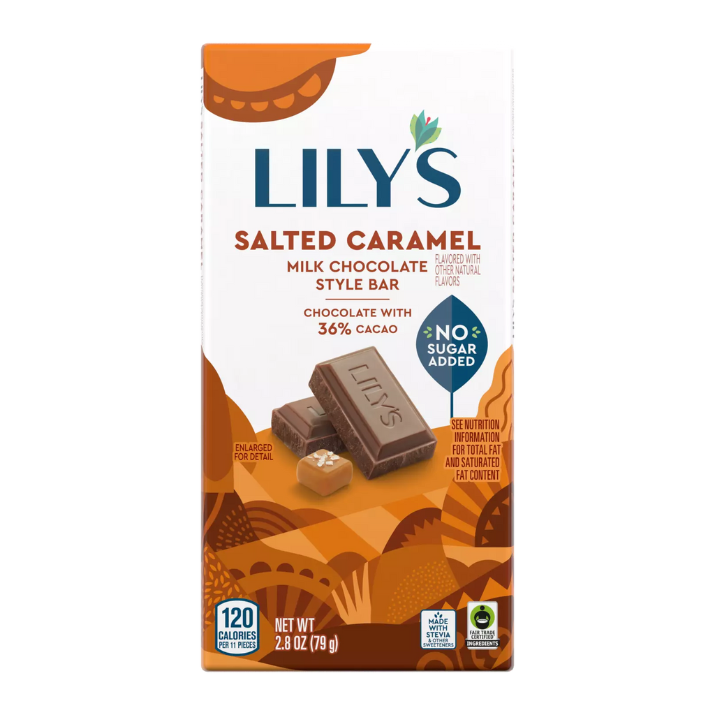 Lily’s Salted Caramel Milk Chocolate Style Bar – 79g (2.8 oz)