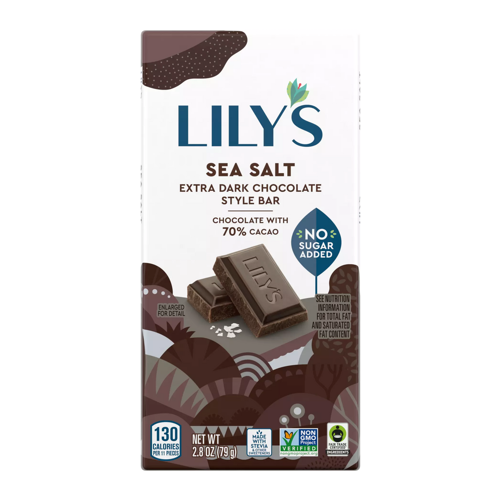 Lily’s Sea Salt Extra Dark Chocolate Style Bar – 79g (2.8 oz)