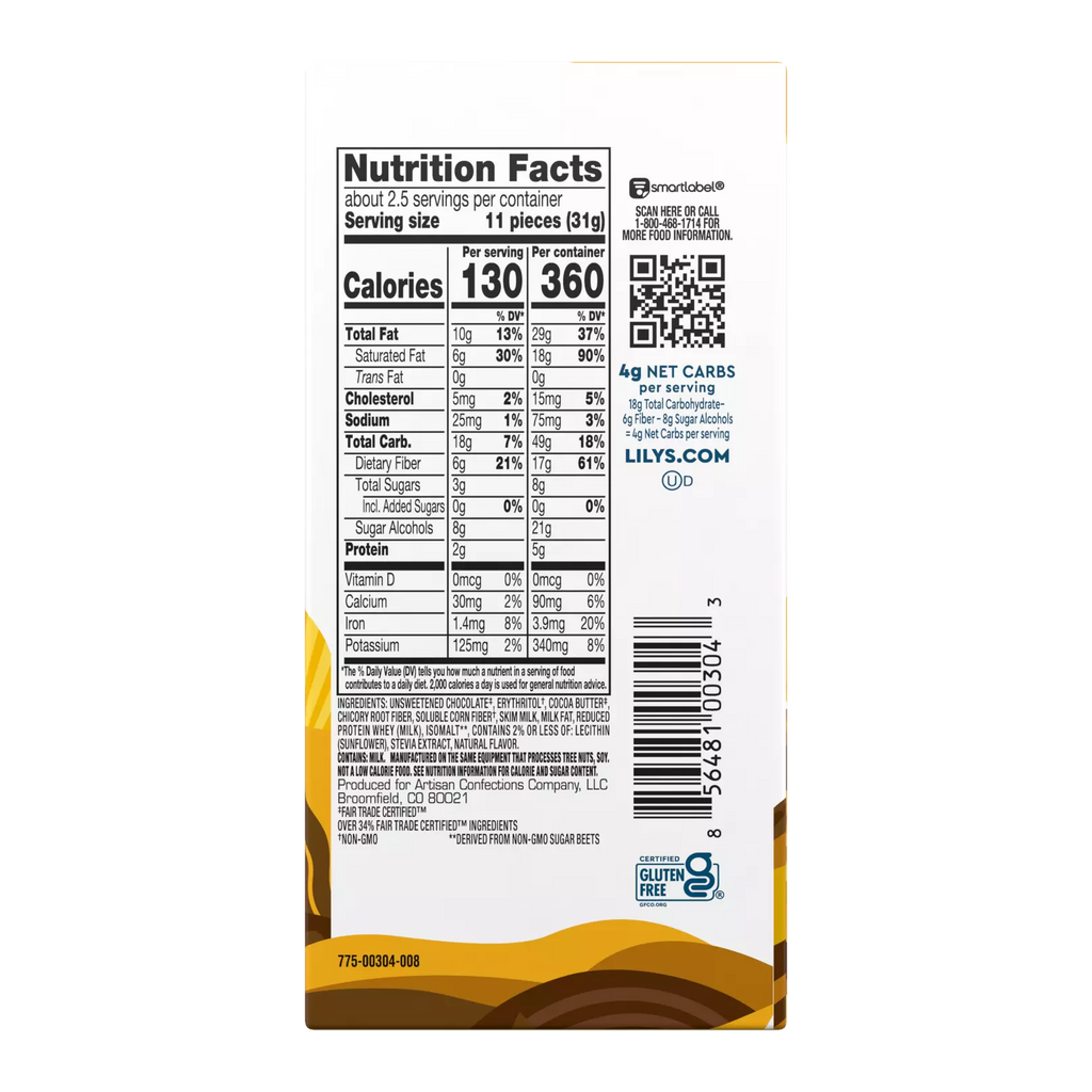 Lily’s Creamy Milk Chocolate Style Bar – 85g (3 oz)