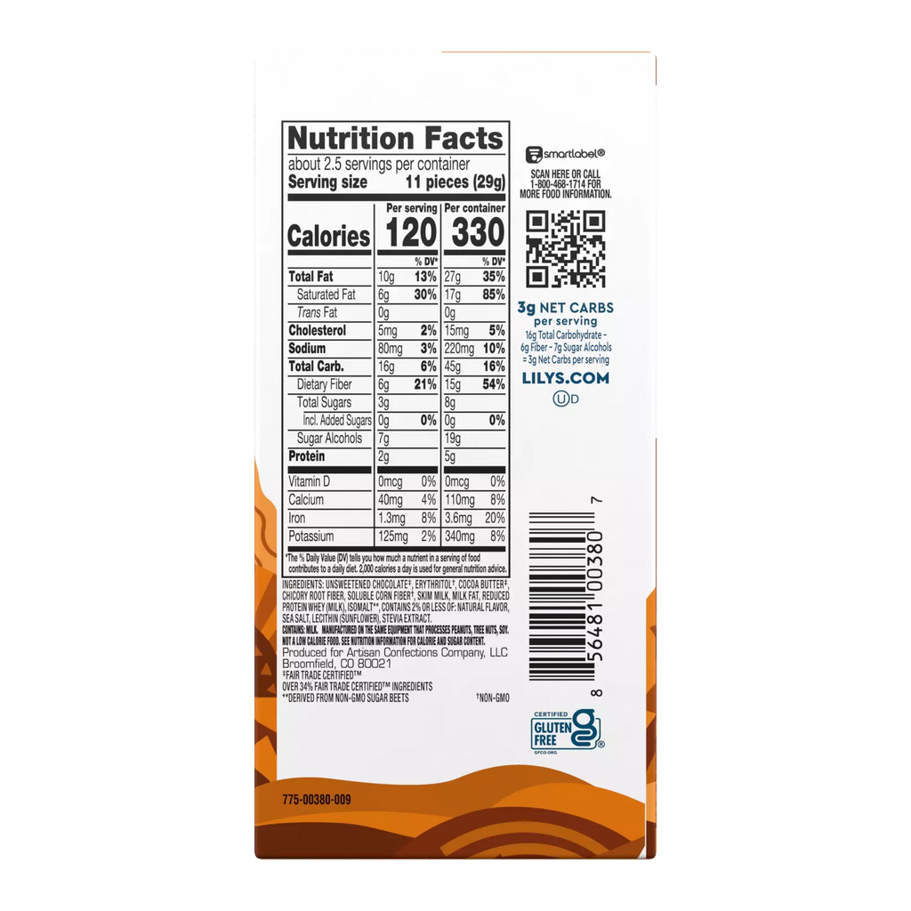 Lily’s Salted Caramel Milk Chocolate Style Bar – 79g (2.8 oz)