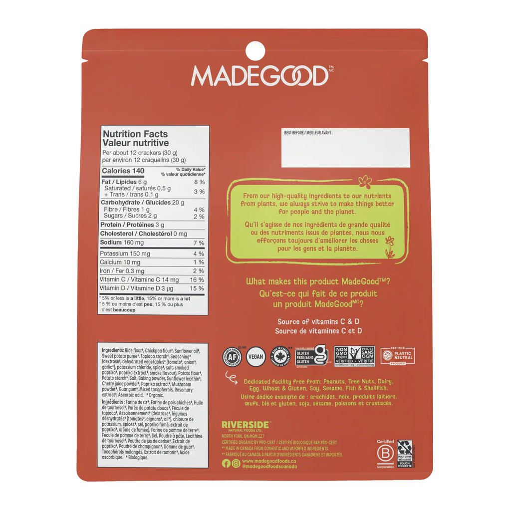MadeGood Smoky Barbecue Organic Sweet Potato Snackers – 142g