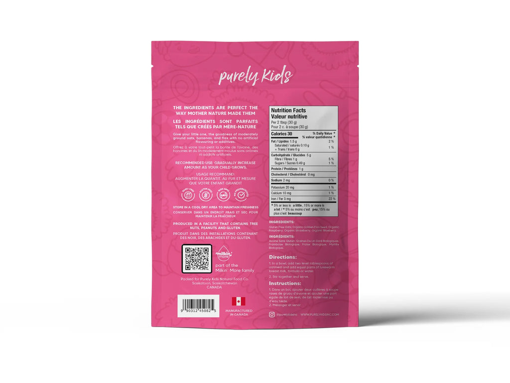 Milkin’ More Purely Kids Organic Berry Toddler Oatmeal