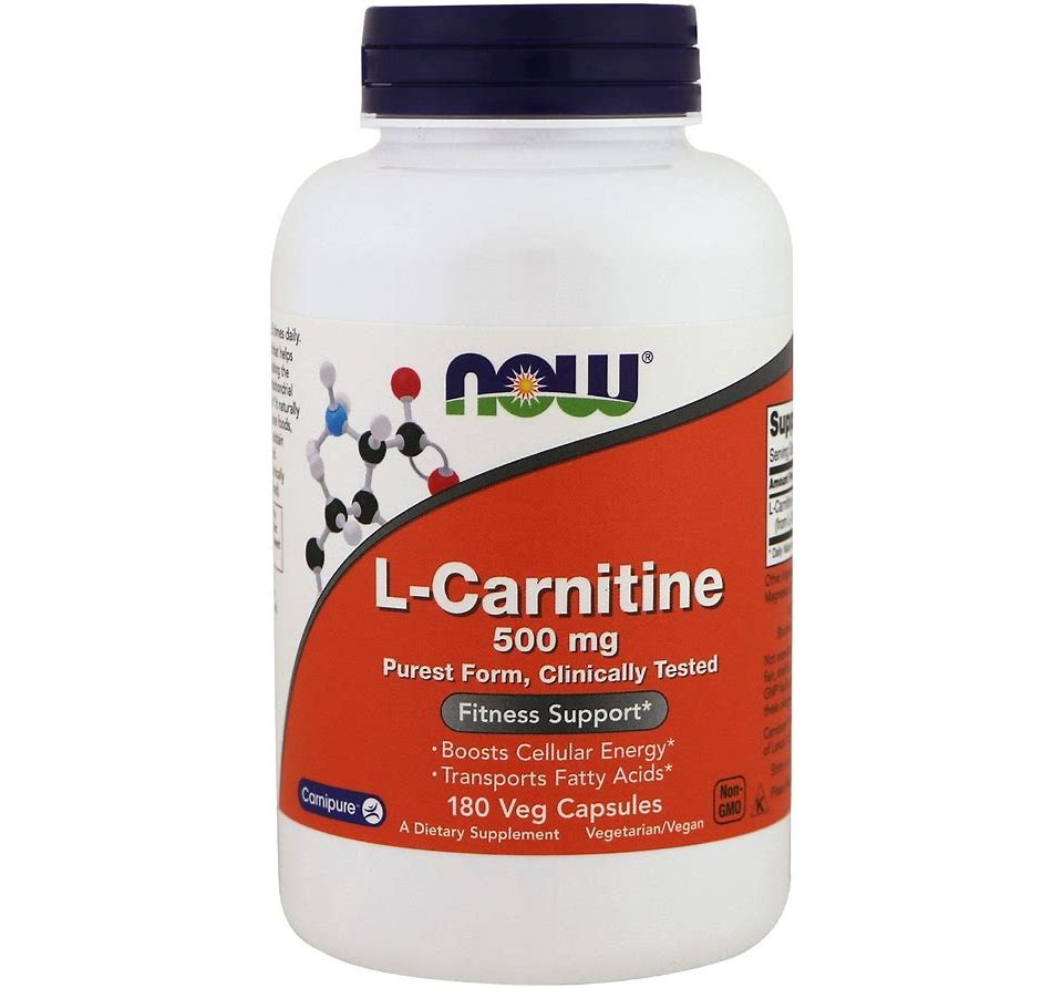 NOW L-Carnitine - 500 mg - 180 Capsules