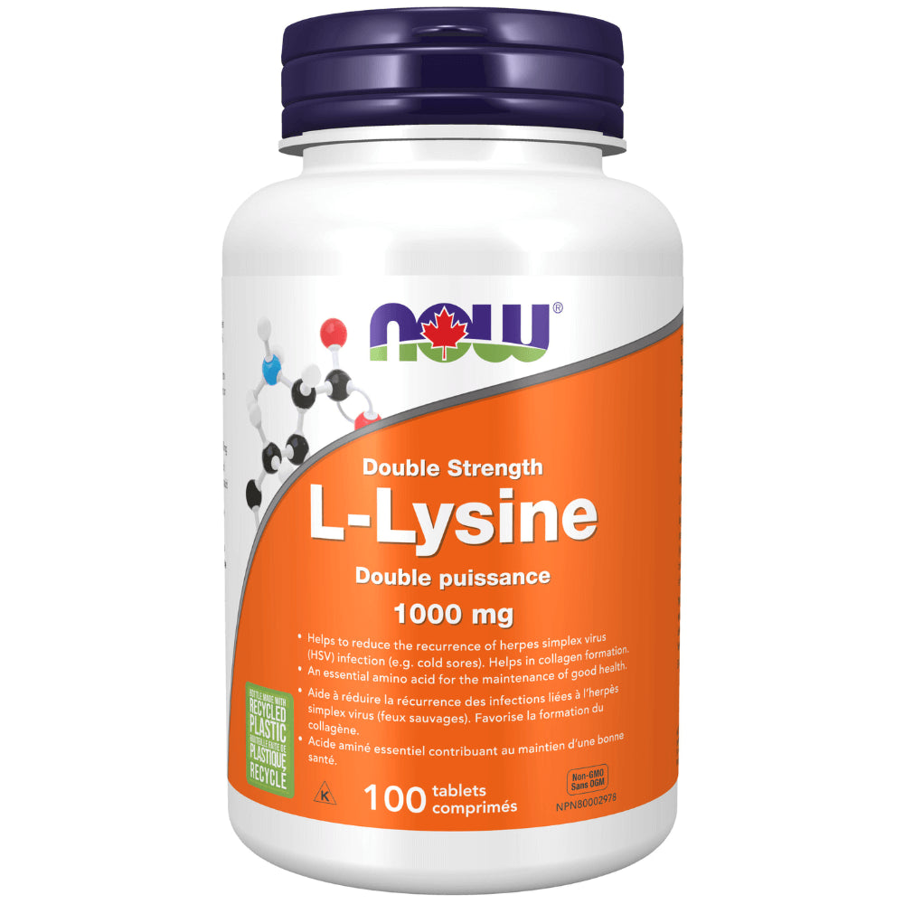NOW L-Lysine - 1000 mg - 100 Tablets