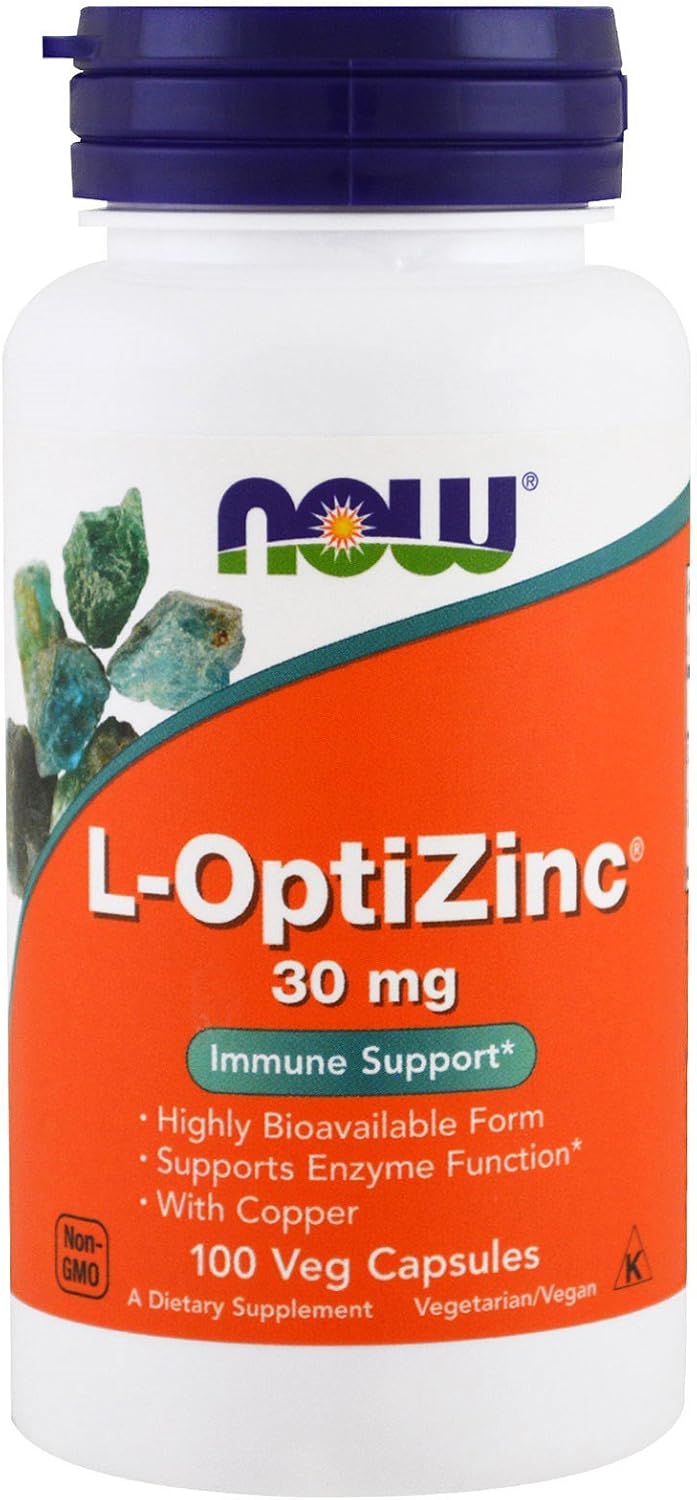 NOW L-OptiZinc with Copper - 30 mg - 100 Capsules