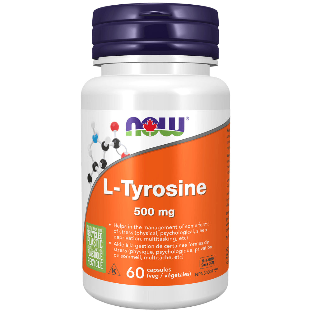 NOW L-Tyrosine - 500 mg - 60 Capsules