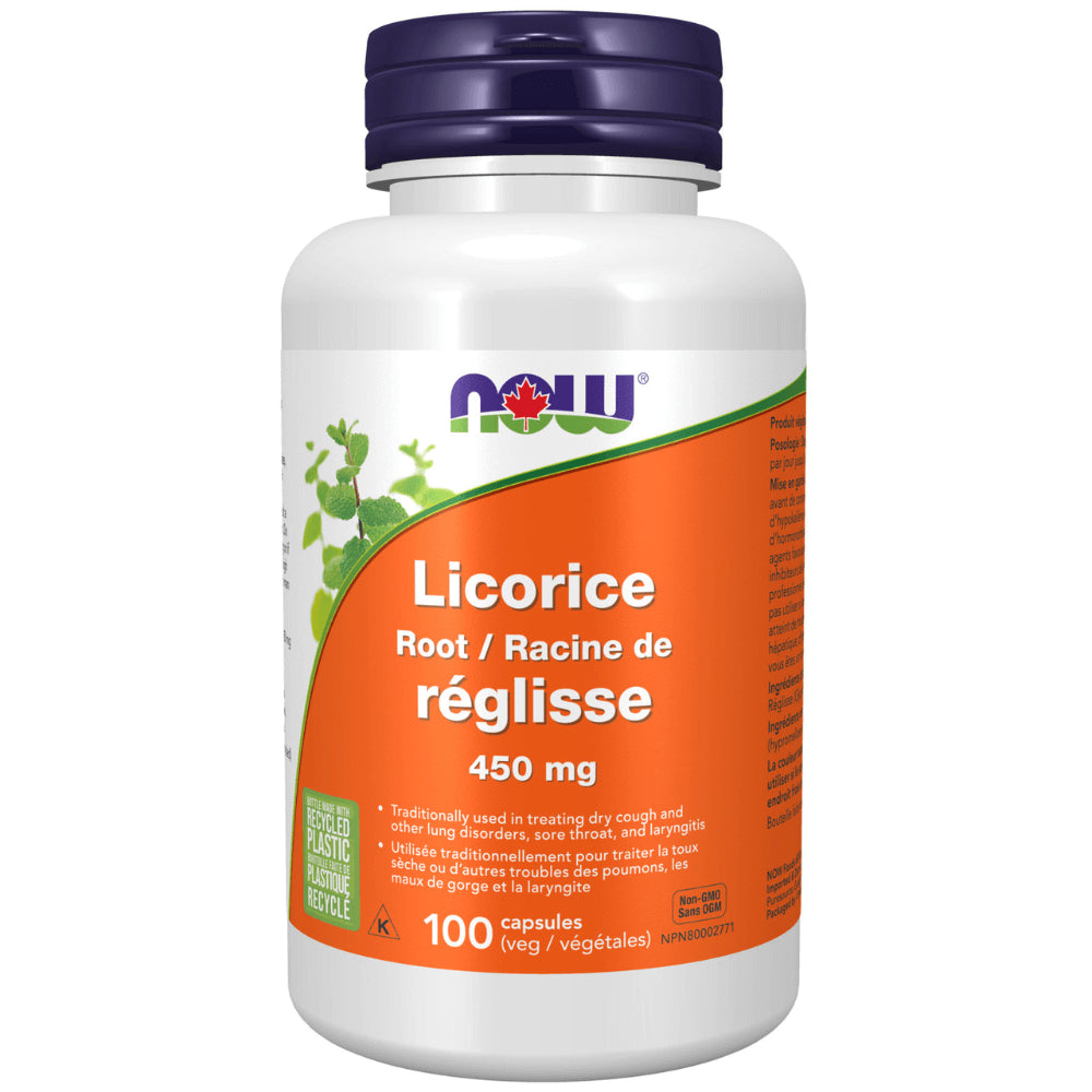 NOW Licorice Root - 450 mg - 100 Capsules