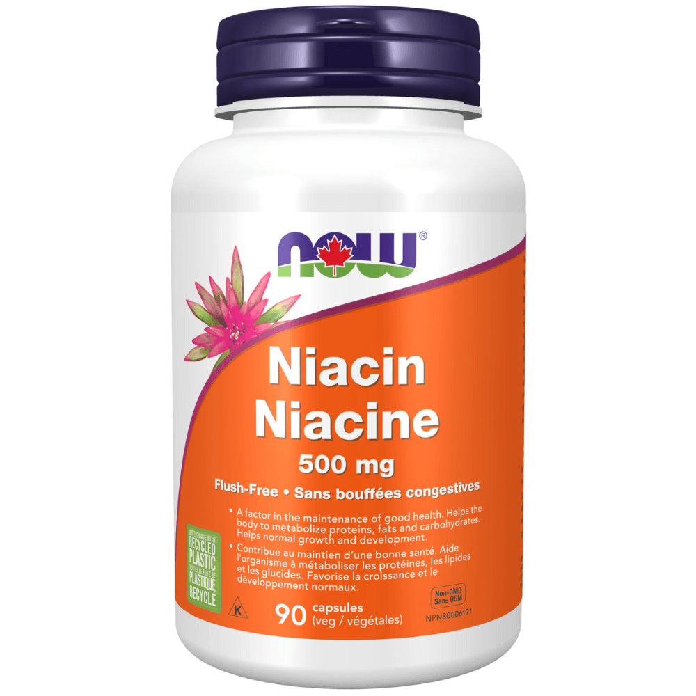 NOW Niacin Flush Free - 500 mg - 90 Capsules