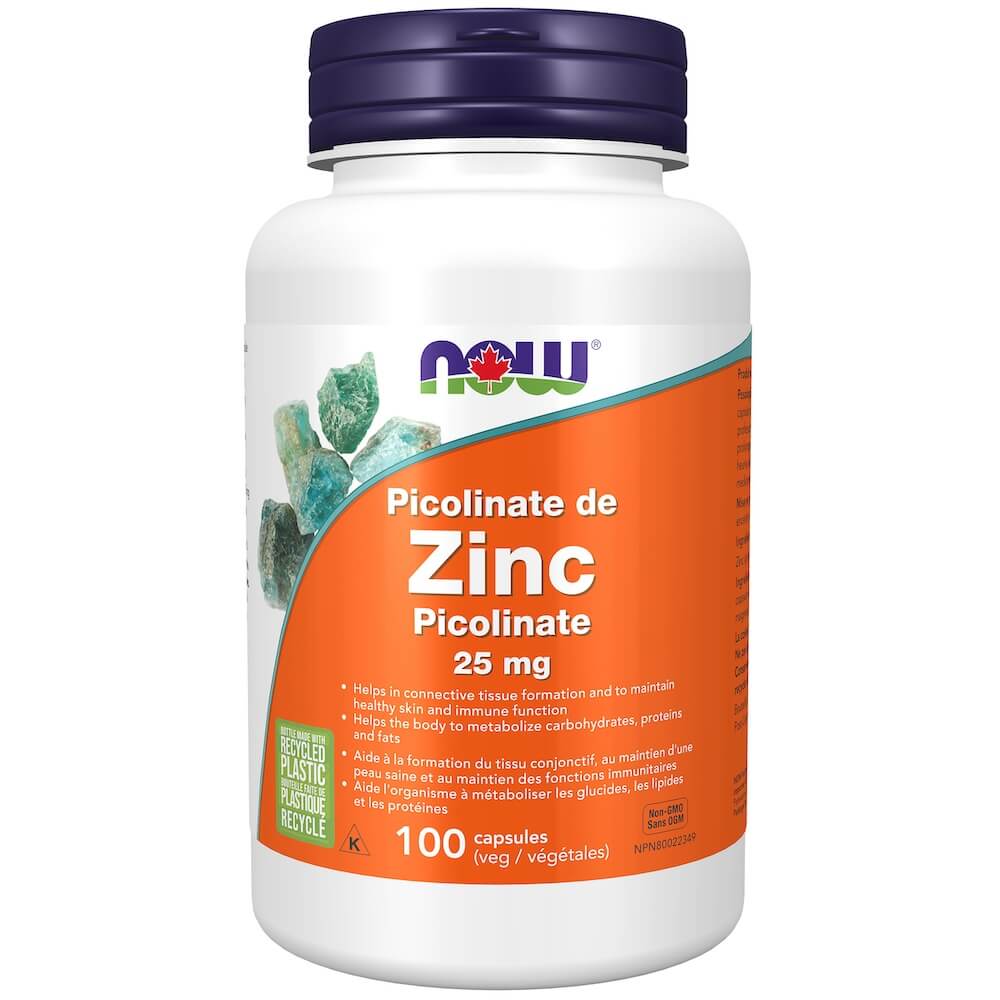 NOW Zinc Picolinate - 25 mg - 100 Capsules
