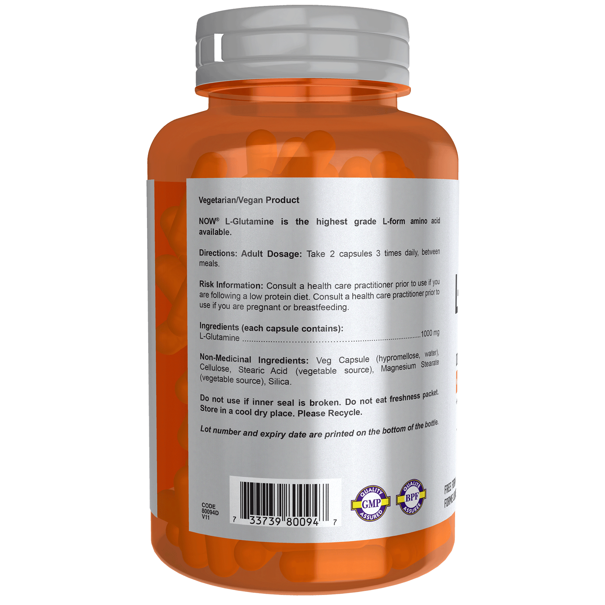 Now Foods L-Glutamine - 1000 mg - 120 Capsules