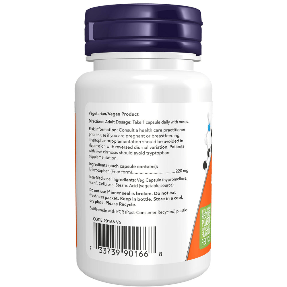 NOW L-Tryptophan - 220 mg - 60 Capsules
