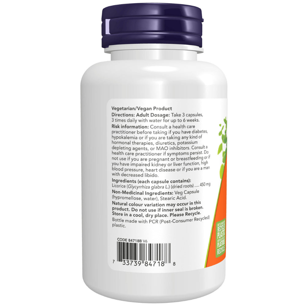 NOW Licorice Root - 450 mg - 100 Capsules