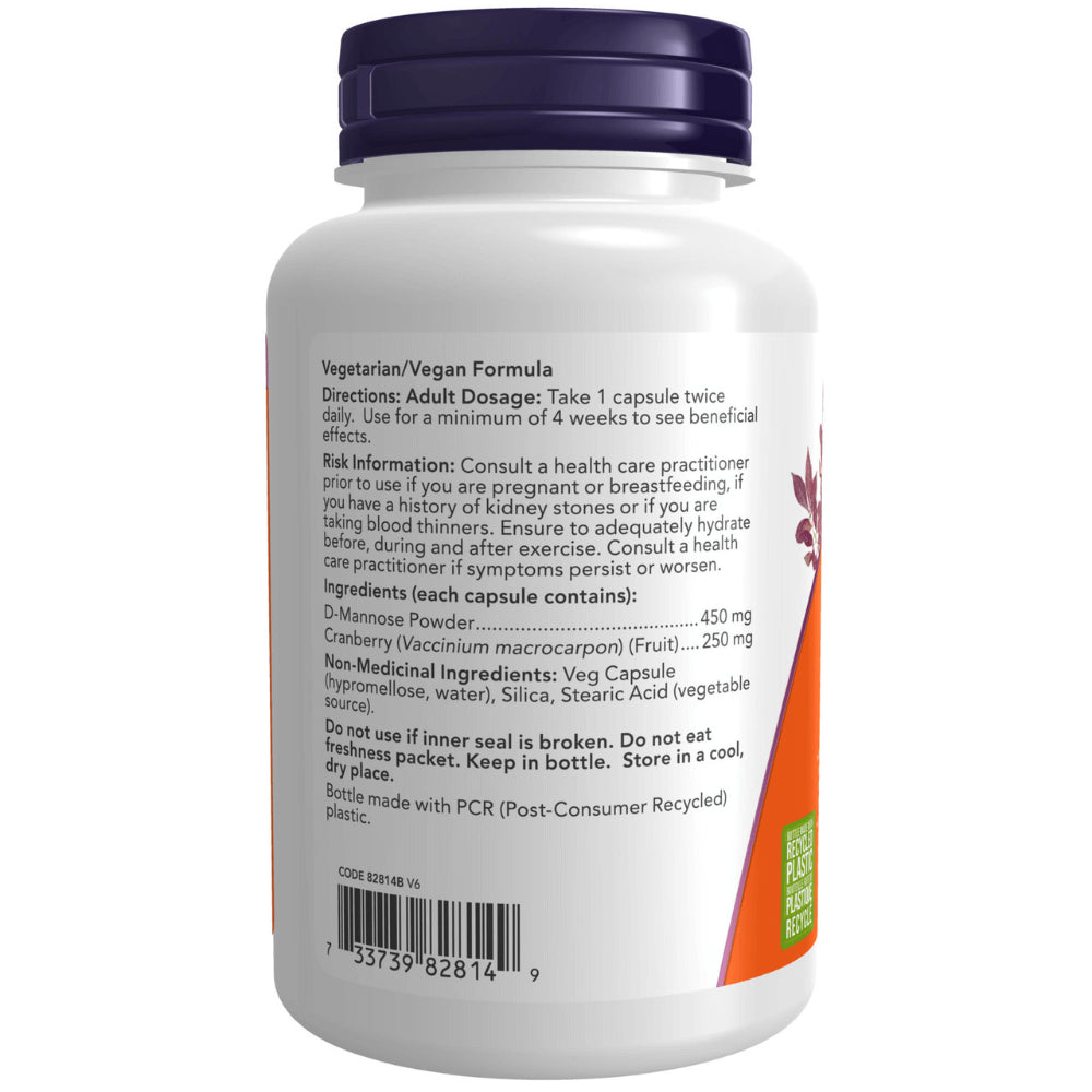 NOW Mannose Cranberry - 90 Capsules