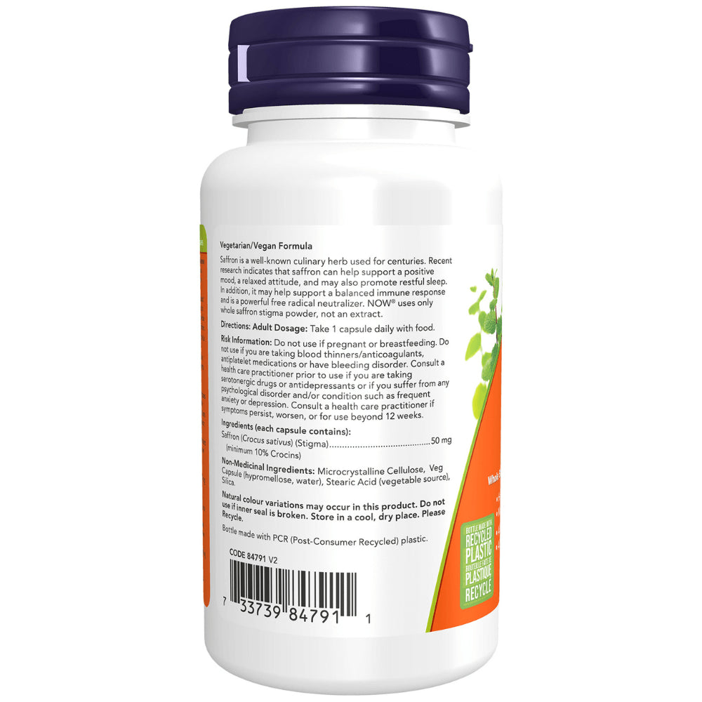 NOW Saffron - 50 mg - 60 Capsules