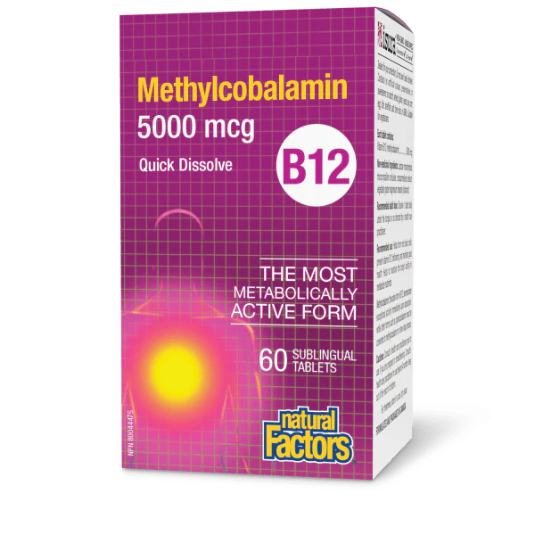 Natural Factors  B12 Methylcobalamin - 5000mcg - 60 Sublingual Tabs