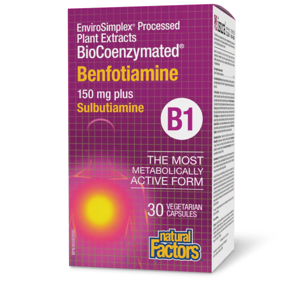 Natural Factors BioCoenzymated Benfotiamine B1 plus Sulbutiamine - 30 caps