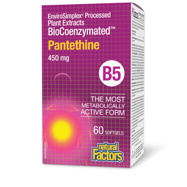 Natural Factors BioCoenzymated Pantethine B5 - 450 mg - 60 Softgels